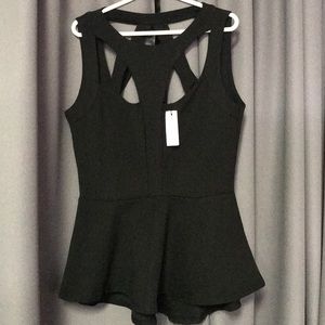 Black Fit Flare blouse